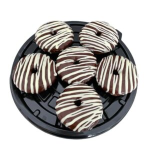 Donas glaseadas con chocolate y chocolate blanco (media docena)